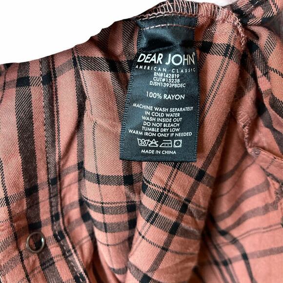 Dear John Rust Plaid Shirt Button Up Super Soft Women's Size S NWT - Picture 5 of 5